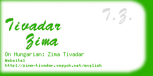 tivadar zima business card